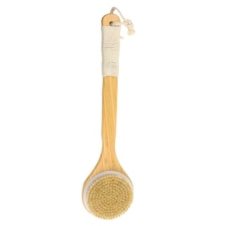 Soft Bristle Bath Body Brush with Anti-Slip Long Bamboo Handle - Bed ...