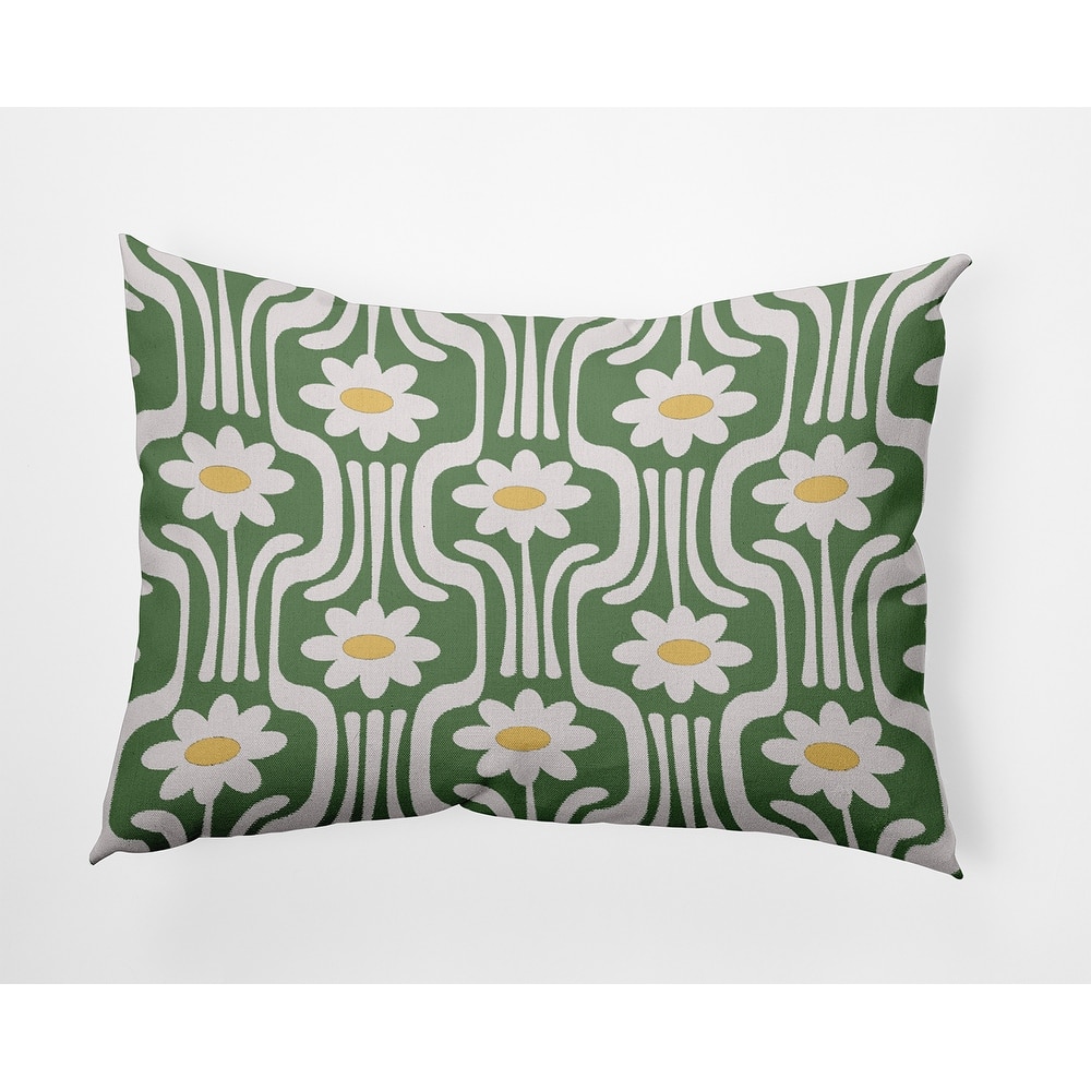 Daisys and Squiggles Indoor/Outdoor Throw Pillow