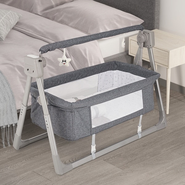 slide 2 of 14, Electric Baby Swing crib For Infants Baby