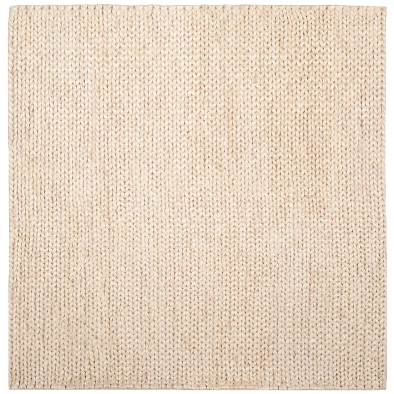 SAFAVIEH Handmade Natural Fiber Sammy Jute Rug - 6' Square - Ivory