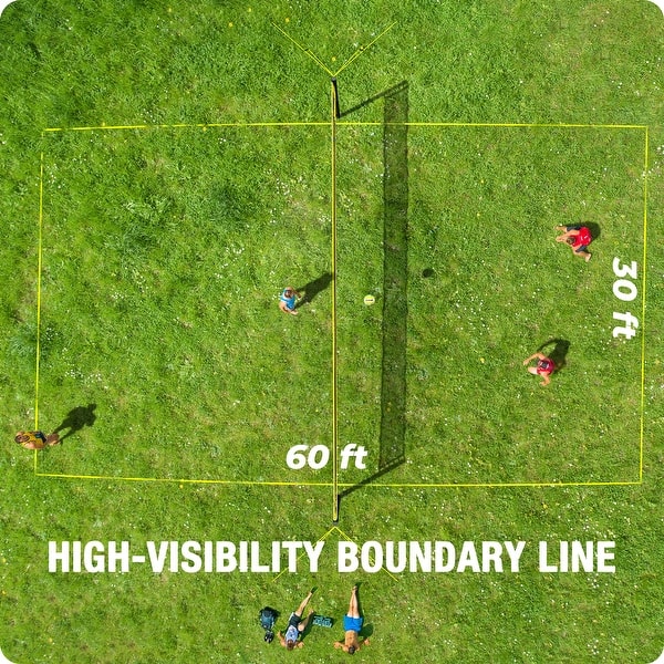 Outdoor Portable Volleyball Net Set System - Quick & Easy Setup Adjustable Height Steel Poles