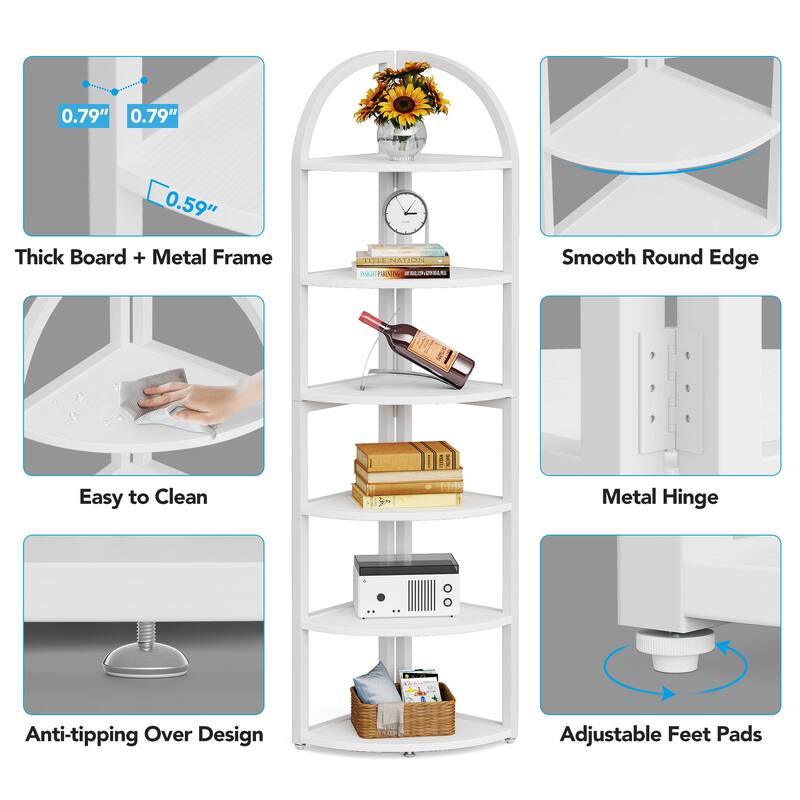 6-tier Tall Freestanding Corner Shelf