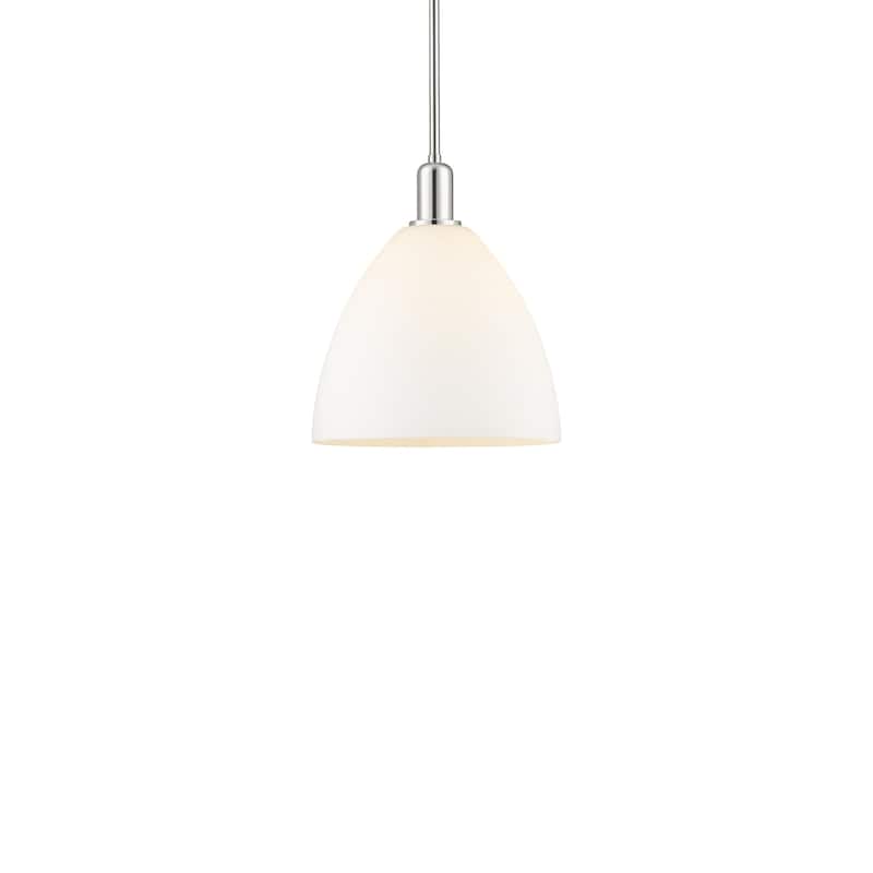 Innovations Lighting 716-1S-14-12 Bristol Pendant Bristol 12" Wide - Polished Nickel / Matte White
