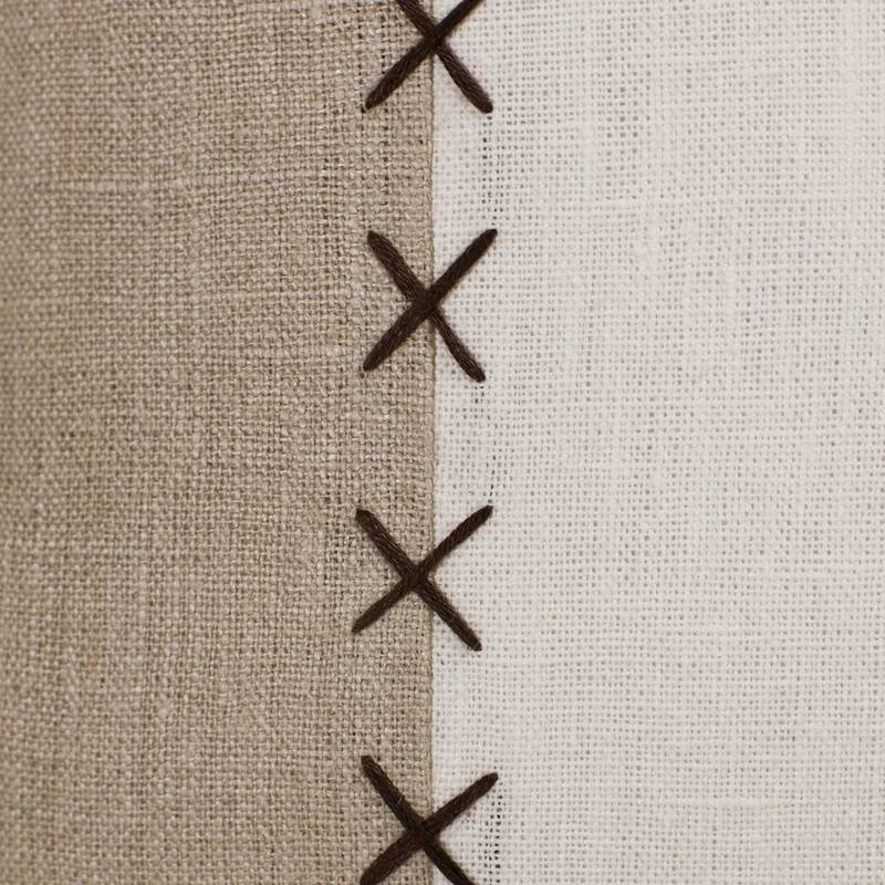 Sevita Hand-Woven Gray/Tan Patchwork Linen Throw Pillow, 20" x 20"