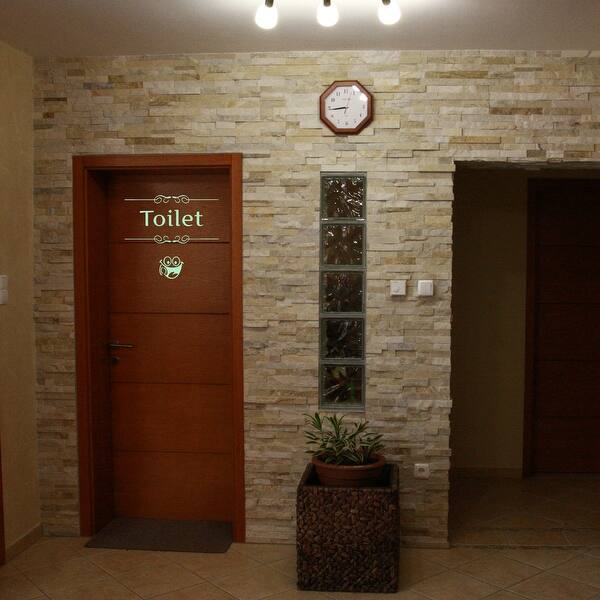 slide 2 of 5, Walplus Peel and Stick Wall Stickers Glow In The Dark Toilet Smile