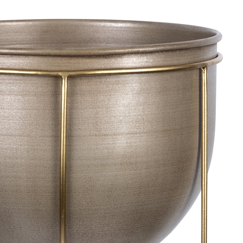 Bronze and Gold Metal Plant Pot