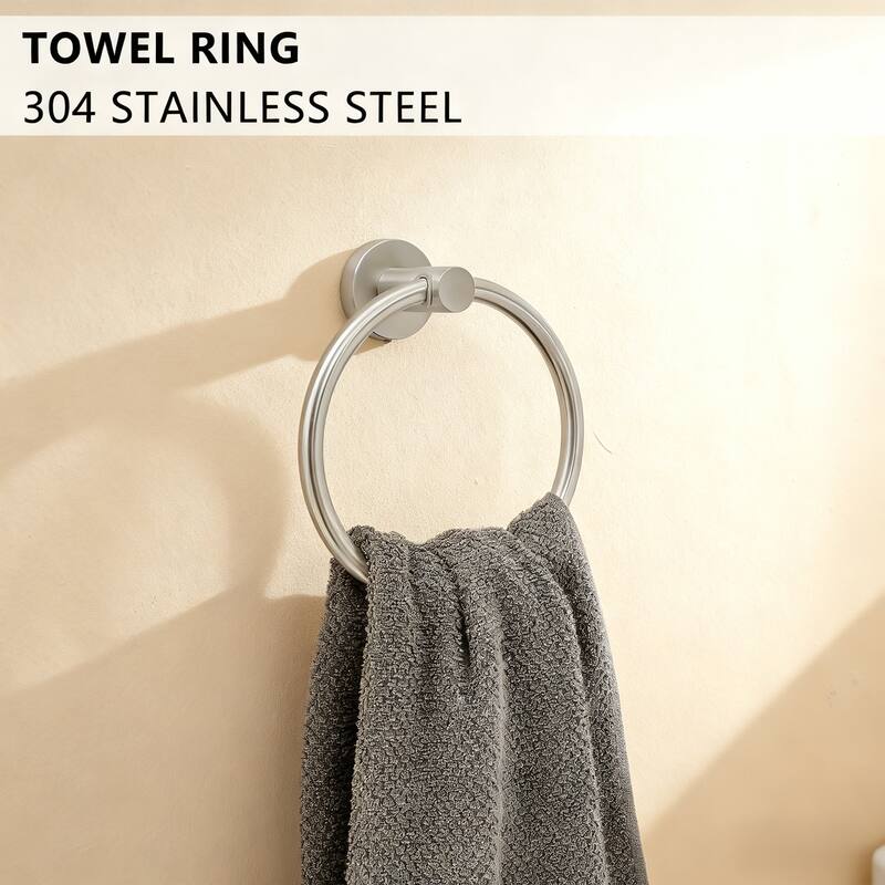 Topcraft Wall Mounted Stainless Steel Bathroom 8 Piece Hardware Set