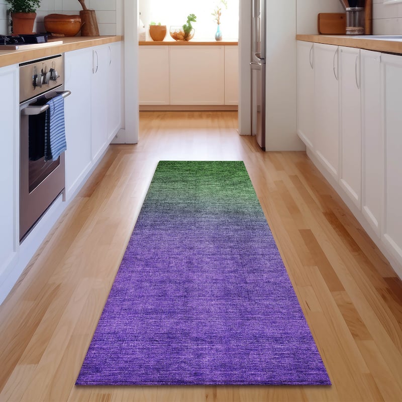 Premium Washable Super Soft Modern Ombre Mayfield Rug - Green - 2' 3" x 7' 6" - Runner