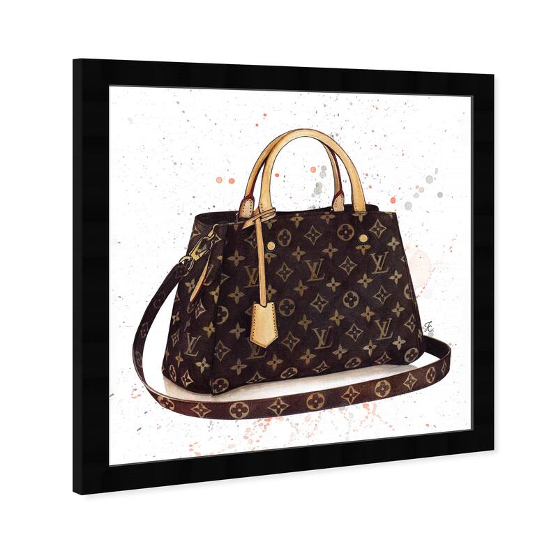 Oliver Gal 'Doll Memories -Details Bag' Fashion and Glam Framed Wall Art Prints Handbags - Brown, Brown