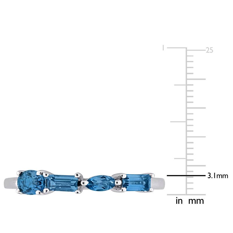 Miadora Multi-Gem Four Stone Ring Sterling Silver