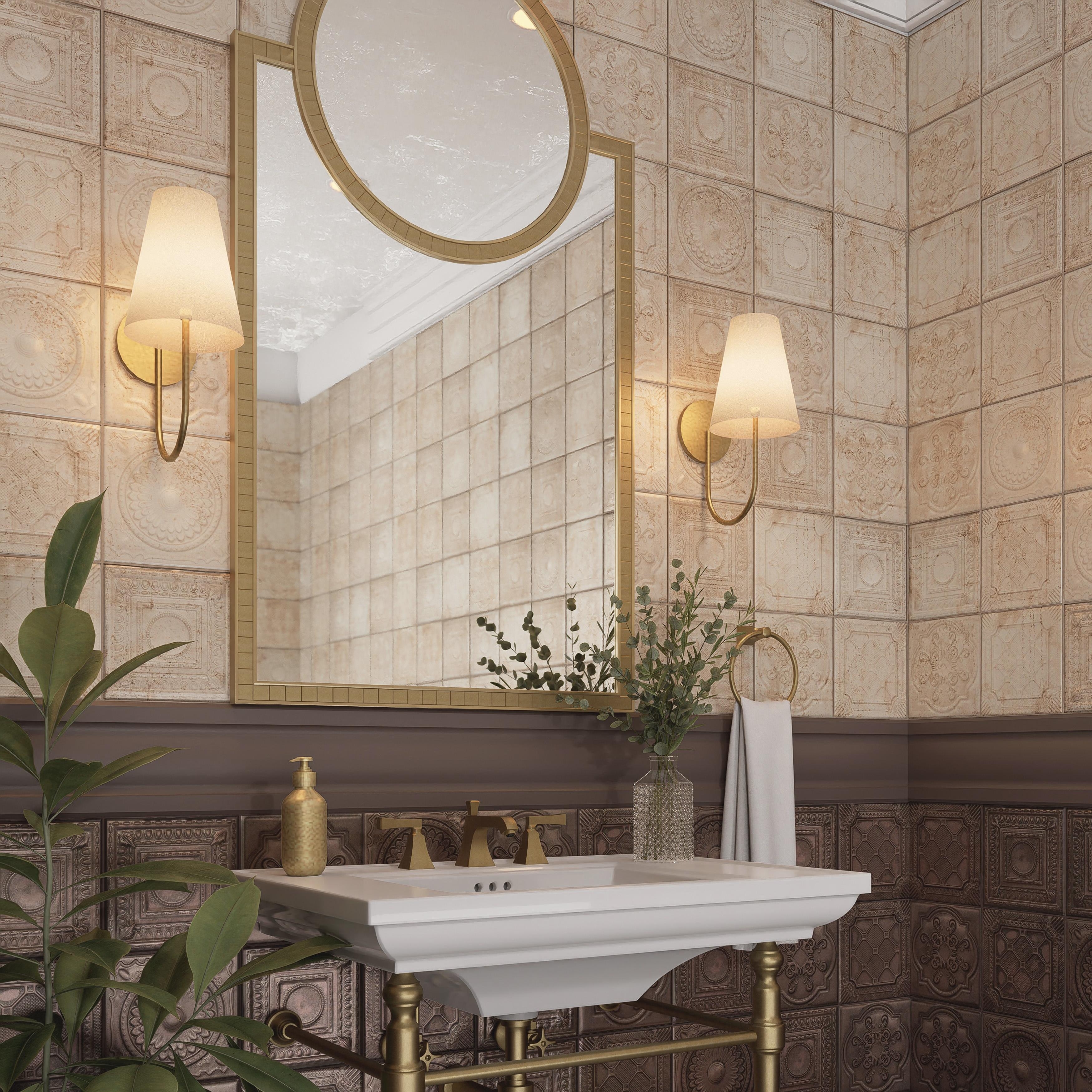 Merola Tile Ritz Ossidato Cream 7-7/8" x 7-7/8" Ceramic Wall Tile