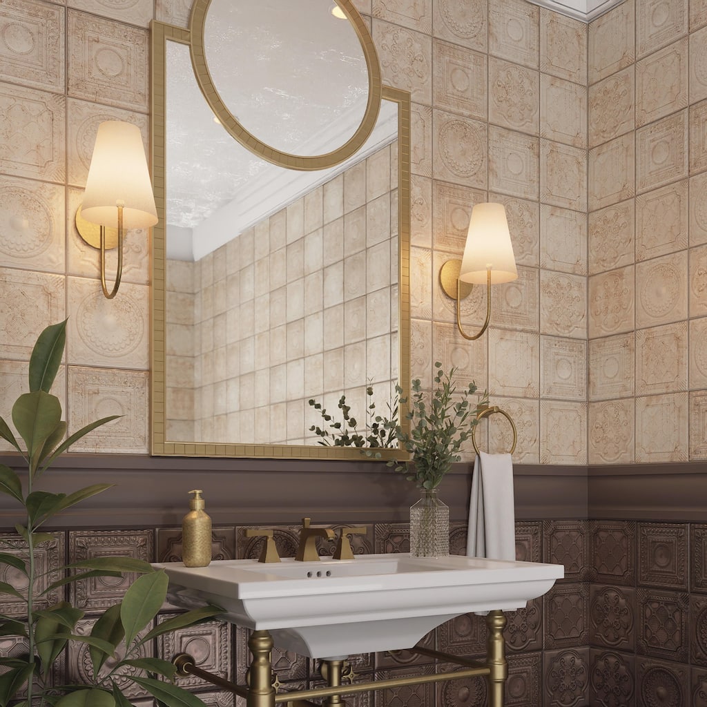 Merola Tile Ritz Ossidato Cream 7-7/8" x 7-7/8" Ceramic Wall Tile