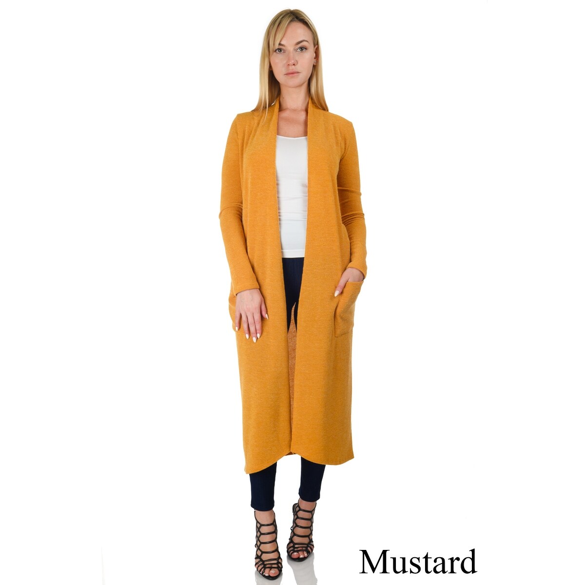 mustard duster cardigan