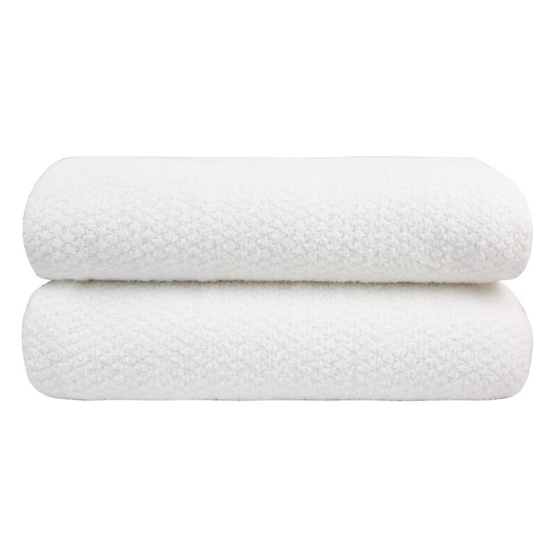 Everplush® Essential Diamond Bath Sheet - Set of 2 - White