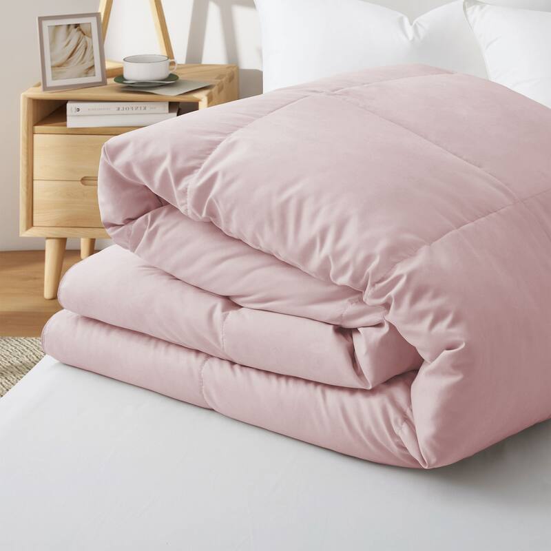 Lightweight Summer Flroal & Solid Printed Goose Feather Down Comforter Duvet Insert