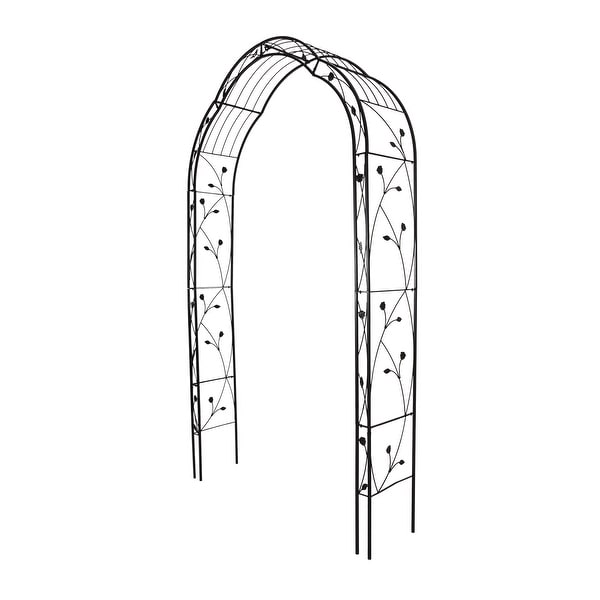 Kinbor Metal Garden Arch, 8.8 Feet High x 4.9 Feet Wide Outdoor Wedding Arch for Climbing Plants, Lawn, Party Decoration. Opens flyout.