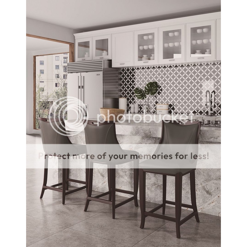 Manhattan Comfort Emperor Wood Upholstered Barstool