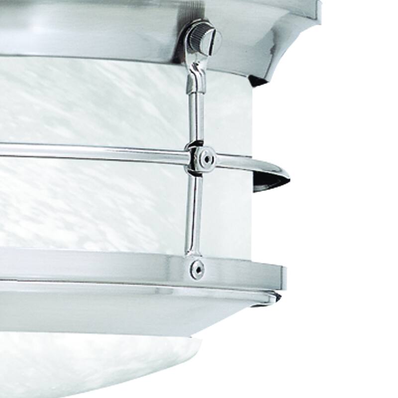 Elk Home Brushed Nickel With White Stone Glass 2 Light Flush Mount