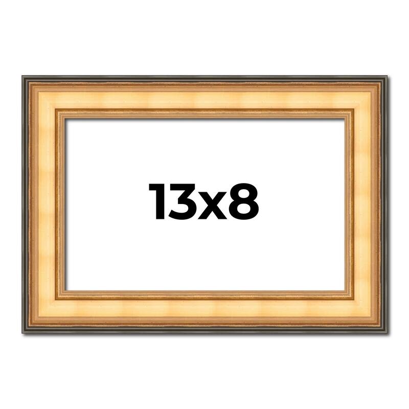 13x8 Frame Gold Plein Aire Solid Wood Picture Frame Width 2 Inches |