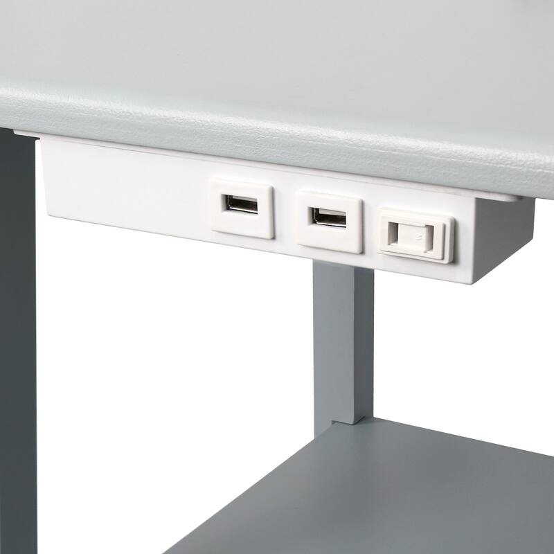 57" 2 Tier Lamp with 2 x USB Charging Ports & Power Outlet