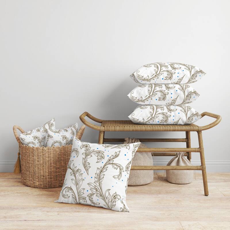 Petal Perfection Faux Suede Reversible Throw Pillow White and Gold