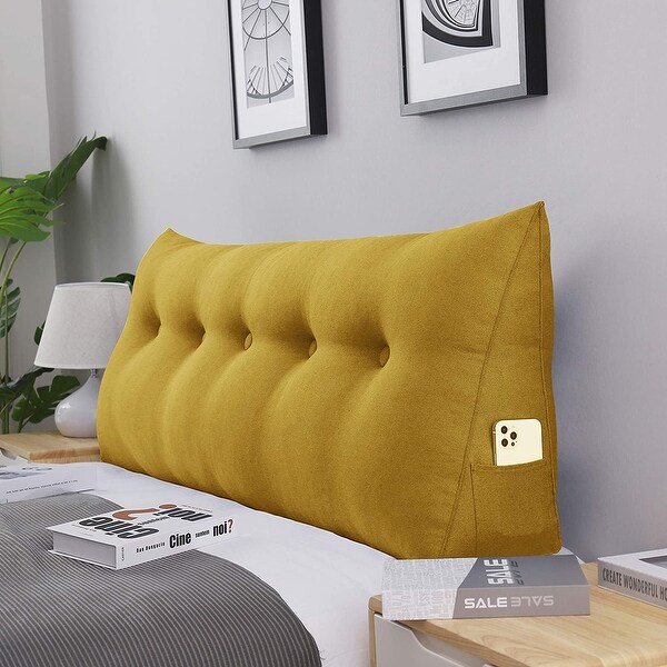 yellow bed rest pillow