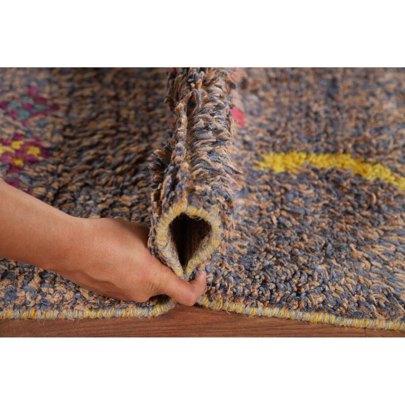 Moroccan Oriental Area Rug Hand-Knotted Wool Carpet - 8'9" x 12'6"