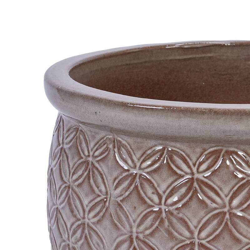 3 Handmade Ceramic Planter Set for Monstera Large Plants Glossy Finish