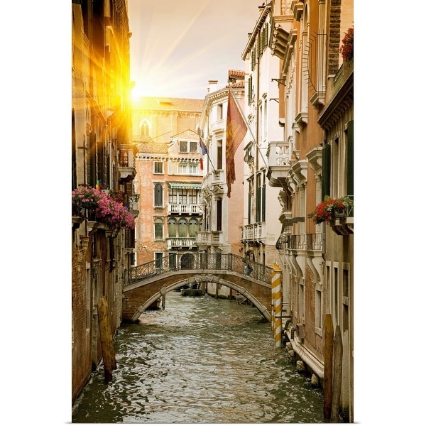 "Buildings and bridge on urban canal, Venice, Italy" Poster Print