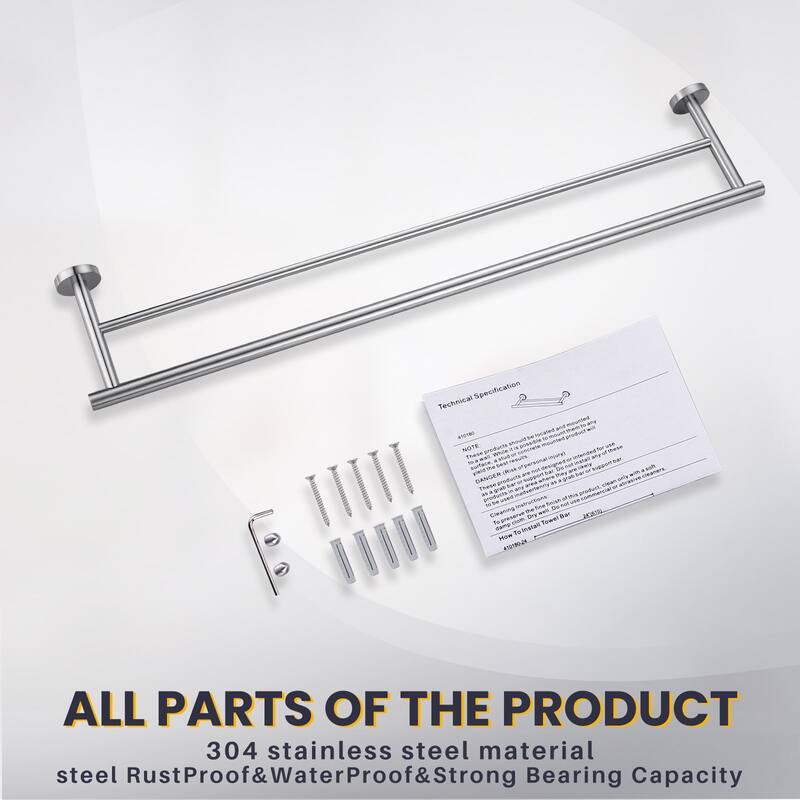 WOWOW Wall Mounted Stainless Steel Double Towel Bar