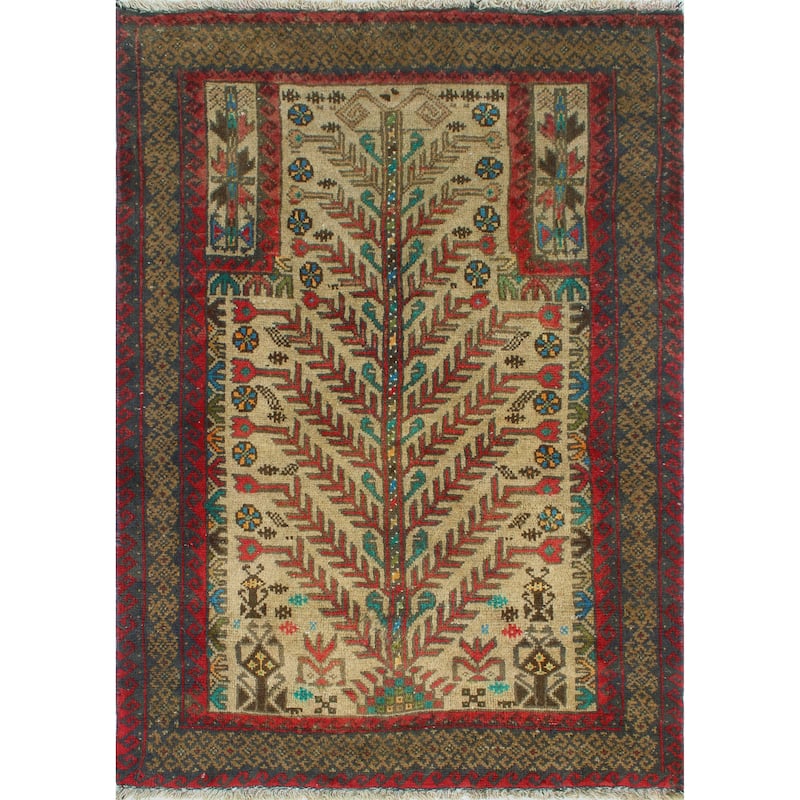 Fine Vintage Distressed Allyssa Beige/Rust Runner - 2'4" x 3'4"