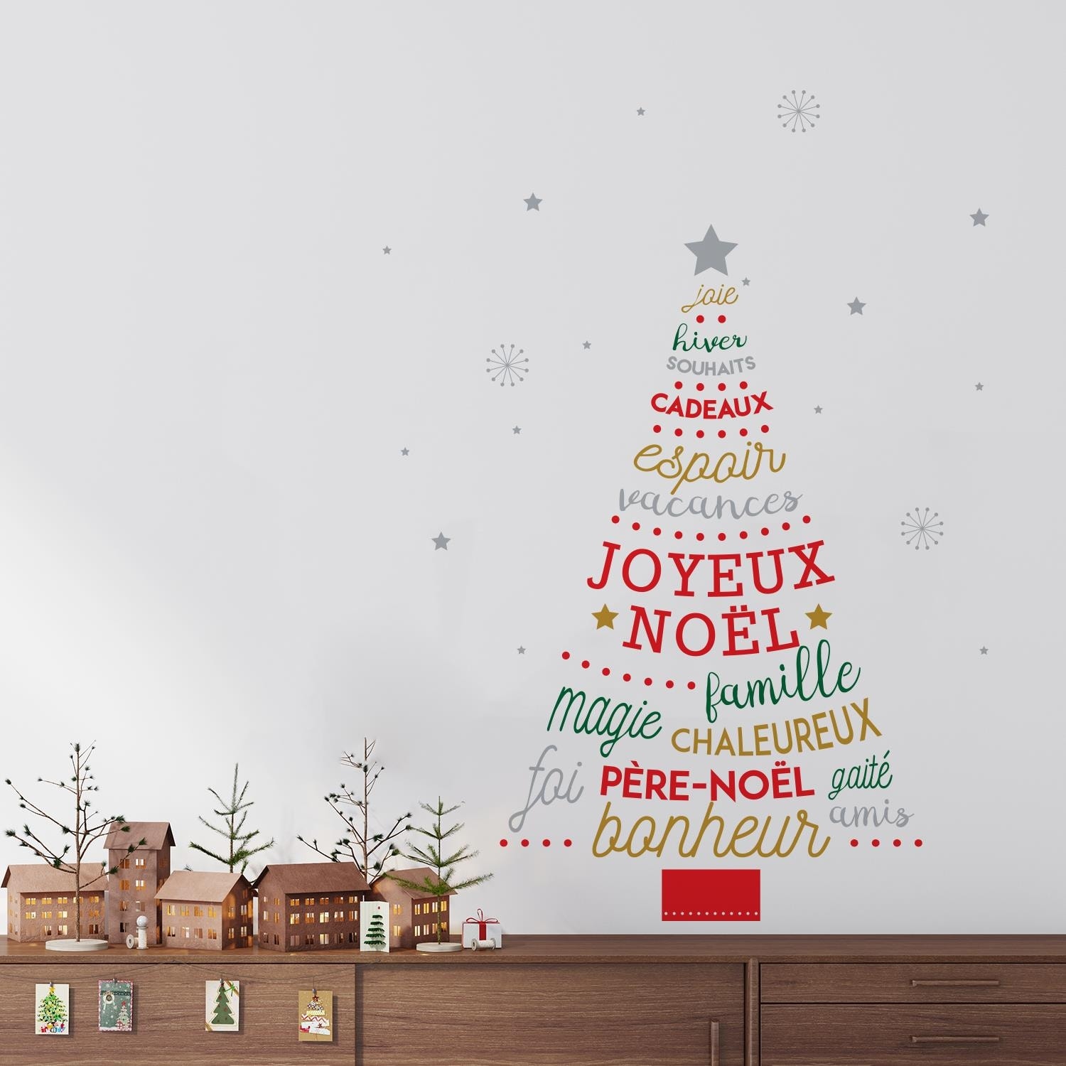 Walplus French Christmas Wall Stickers Wall Art Decals Room Home Decorations 