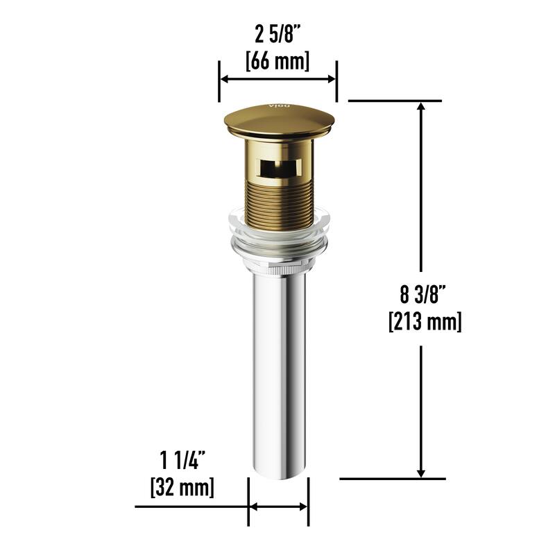 VIGO 1.75" W Bathroom Sink Pop-Up Drain in Matte Brushed Gold