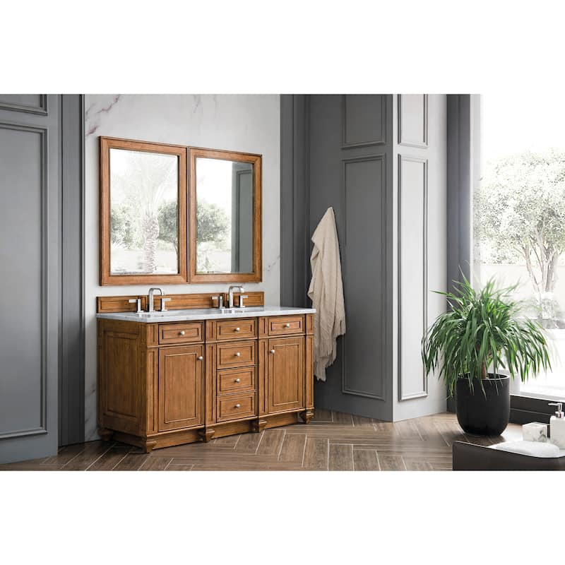 James Martin Vanities Bristol 60" Double Vanity, Saddle Brown