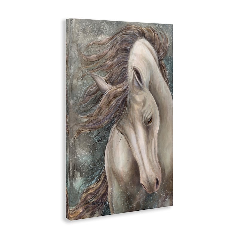 Stupell Rearing Horse with Waving Mane Canvas Wall Art Design By Jody Bergsma