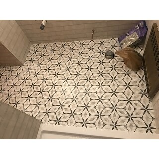 Top Product Reviews For Somertile Carra Bardiglio Floral Porcelain Hexagon Floor Wall Tiles 17817389 Overstock