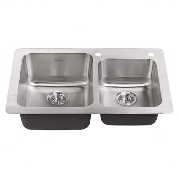 Shop American Standard 18cr 332232c 075 Montvale Double Bowl Kitchen Sink Stainless Steel Silver Overstock 24326475