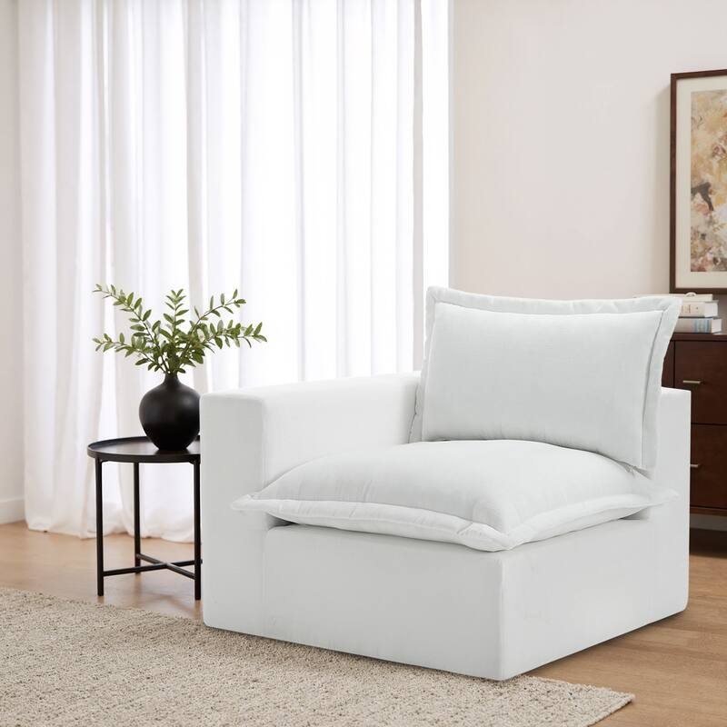 42"W Chenille Upholstered No Assembly Corner Chair