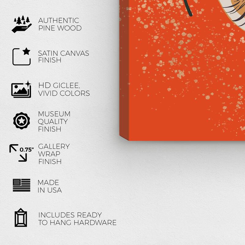 Wynwood Studio Canvas Animals Greetings from the Tiger Red Modern & Contemporary Wall Art Canvas Print