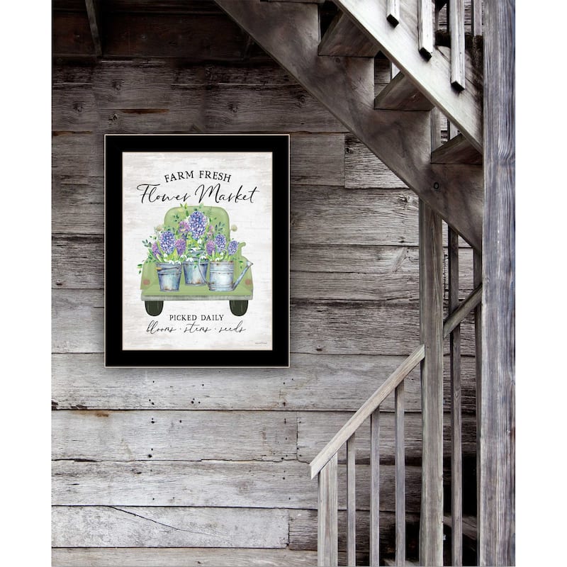 TrendyDecor4U Contemporary "Flower Market - Hyacinths" Framed Print Wall Art