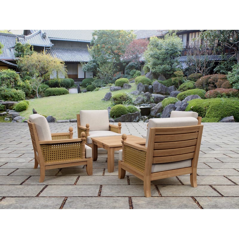 SET-55 5-pc Luxe Modular Deep Seating Set - Canvas Natural