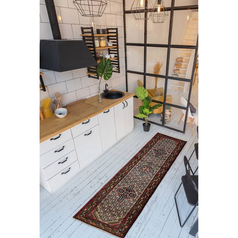 ECARPETGALLERY Hand-knotted Konya Anatolian Cream Wool Rug - 2'5 x 9'6