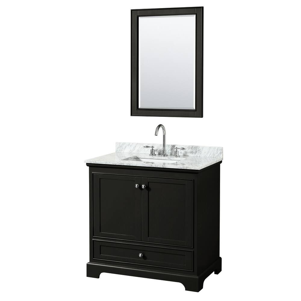 Wyndham Collection Deborah 36" Free Standing Single Vanity Set with