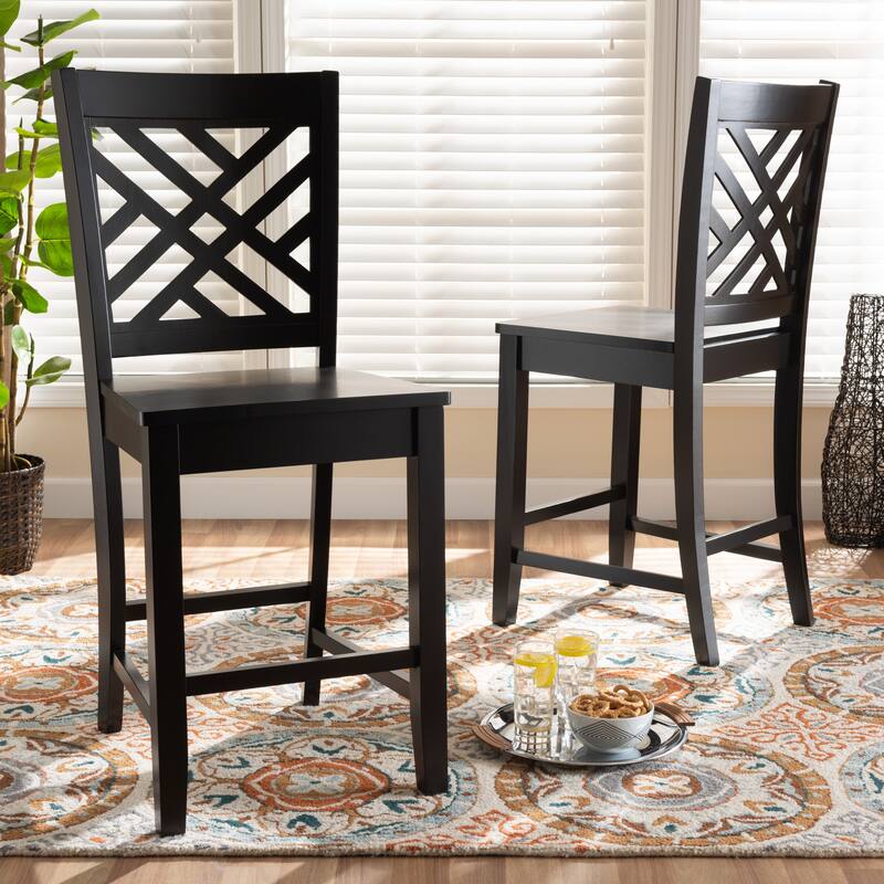 Caron Modern and Contemporary Transitional 2-Piece Counter Stool Set