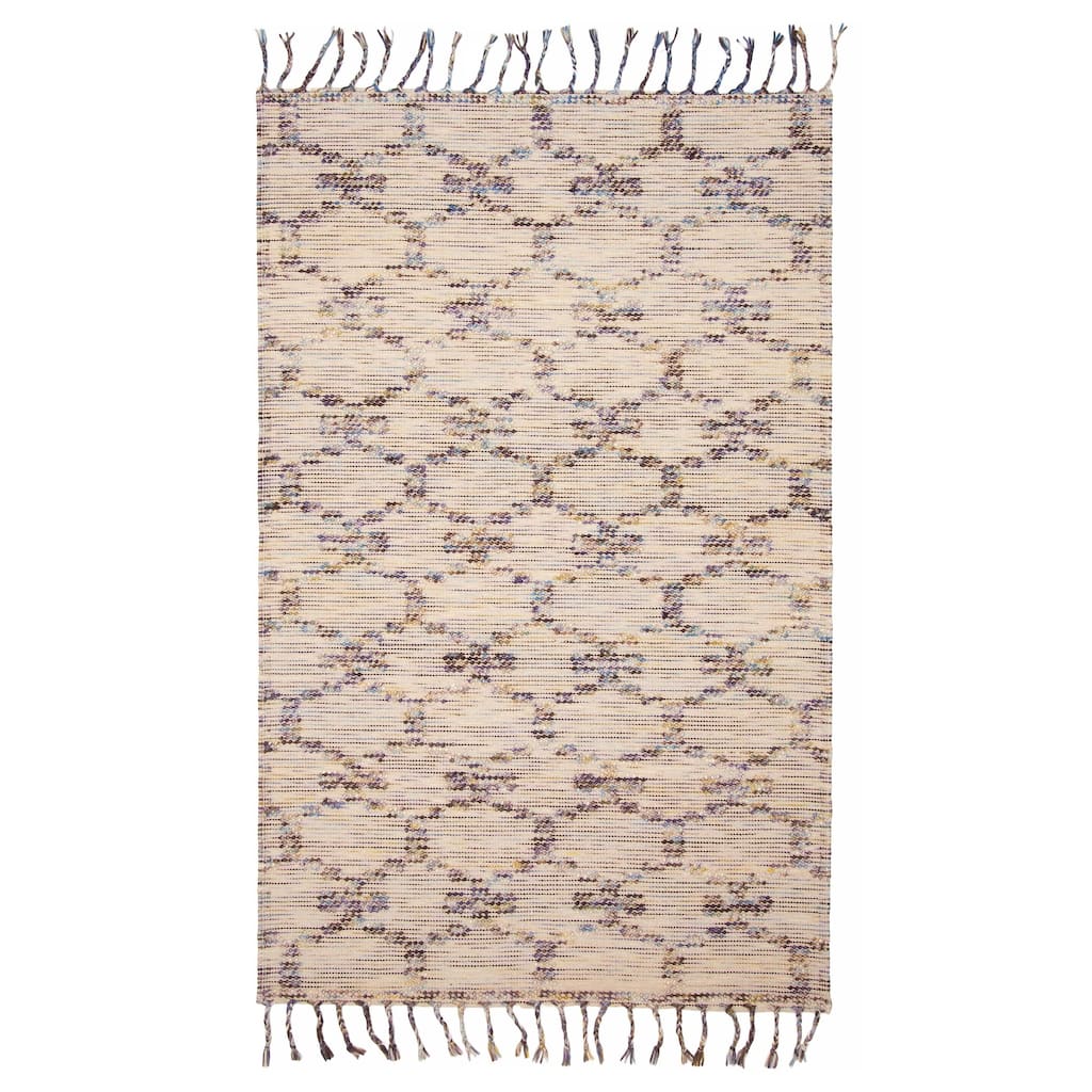 ECARPETGALLERY Braid weave Sienna Light Khaki Wool Rug - 5'0 x 8'0