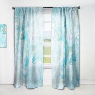 Designart 'Turquoise Marble Liquid Art Universe' Modern Curtain Panels ...