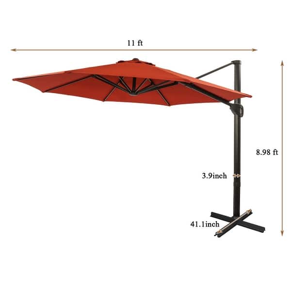 11 ft red patio umbrella LAUSAINT HOME 11FT Deluxe U new appearance despite years of intense sun exposure 11 ft. x 9 ft.