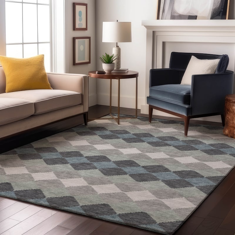 Premium Washable Super Soft Diamond Modern Mayfield Rug - Gray - 8' x 10'