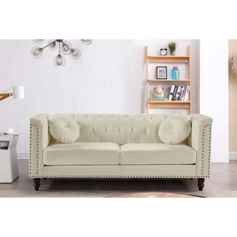 Fogg Rolled Arm Sofa - Beige