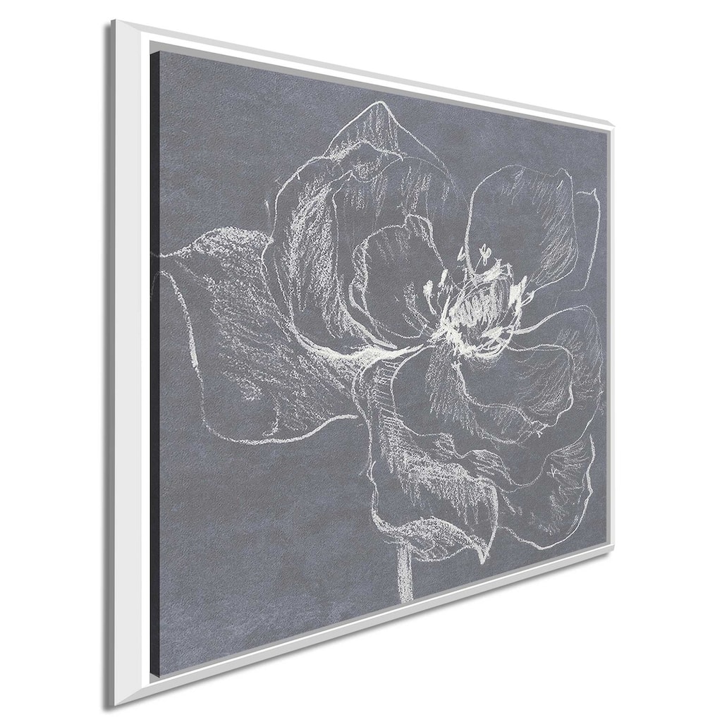"Neutral Floral Drawing I" Print on Floating Canvas